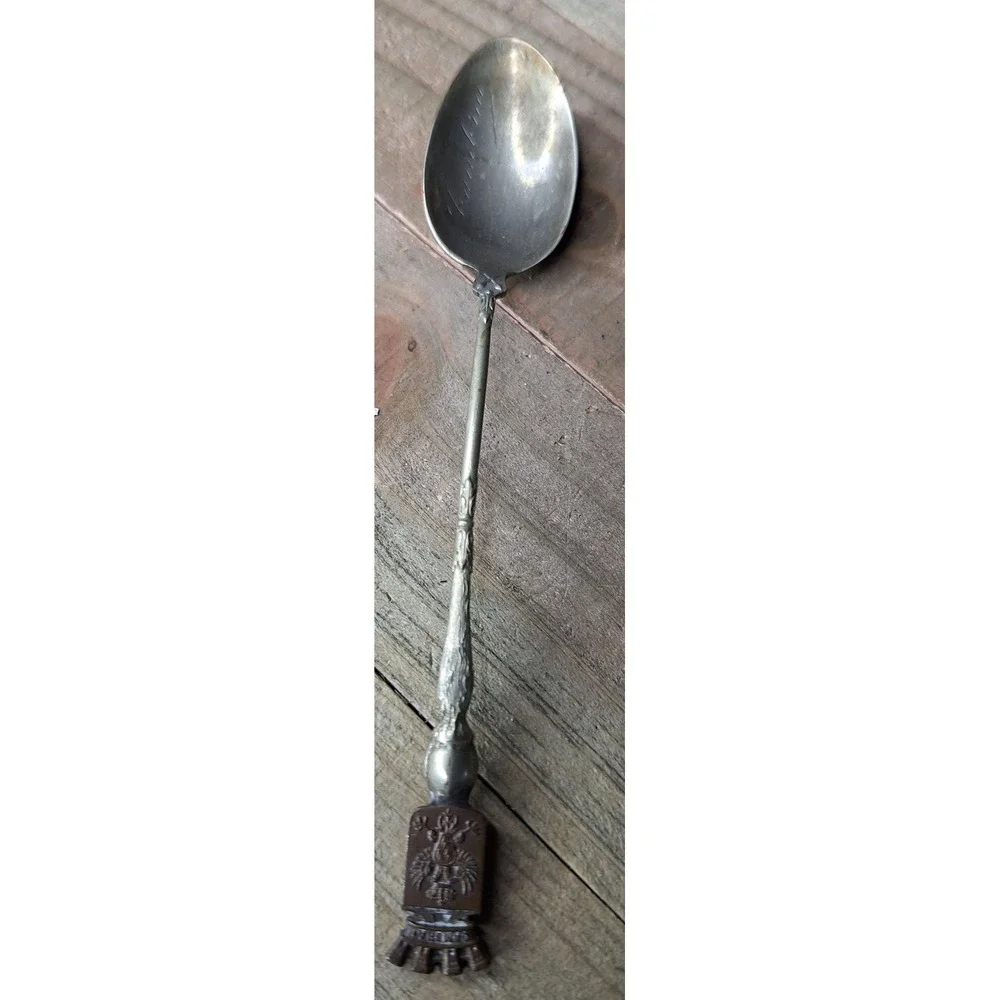 Vintage Cambrai France Souvenir Spoon Double Headed‎ Eagle Crest Heraldic